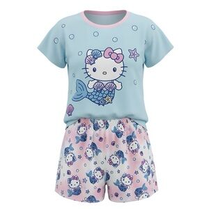 Hello Kitty Mermaid Summer Pajama Set Preowned